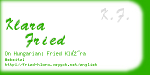 klara fried business card